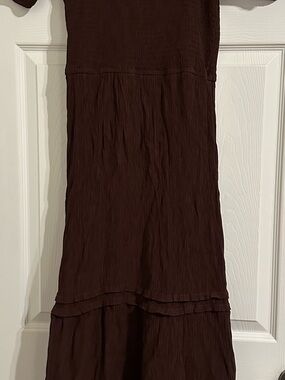 Women's Brown Tiered Maxi Dress